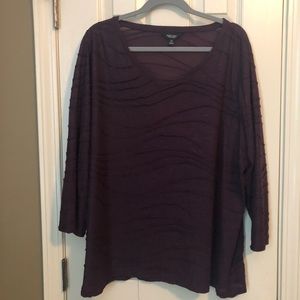 Beautiful purple v-neck knit blouse